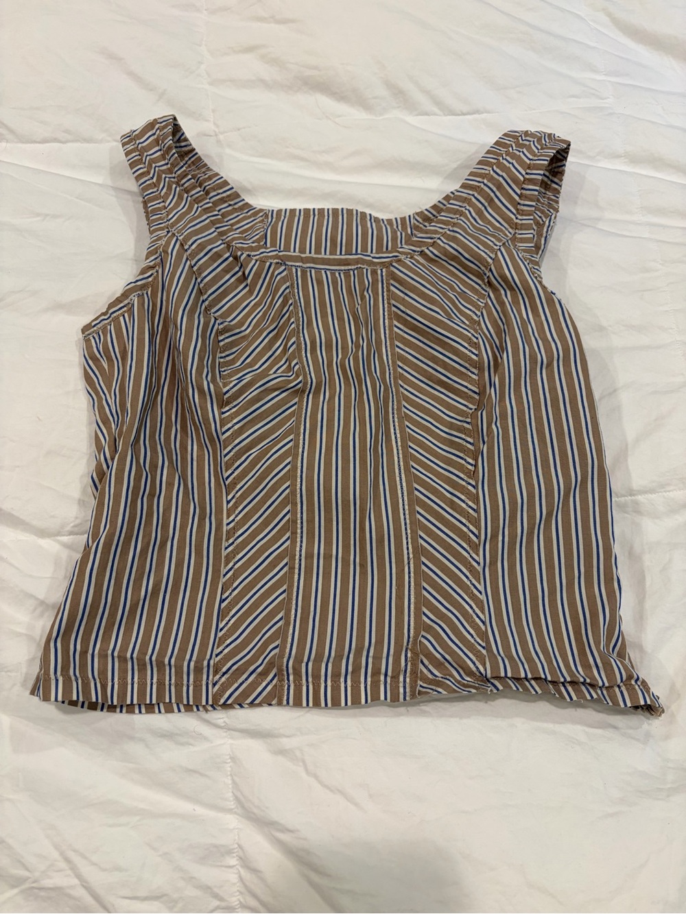 Alberta Ferretti AEFFE Striped Sleeveless Square-Neck Bodice Top Size Small